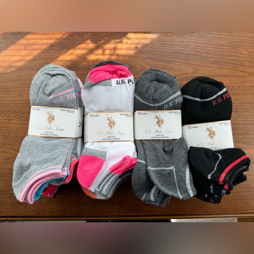 U.S. Polo Assn. Socks 10-pairs in each pack (4 packs of socks)
